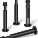KOLAKO Black Door Stops, 4 Pack Door Stoppers for Wall, 4.4 Inch Doorstop Wall Protector with Rubber Bumper Tip, Door Stoppers for Bottom of Door, Matte Black