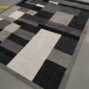 TWINNIS Indoor Modern Area Rug,11x9 Geometric Patchwork Style Washable Large Rugs for Living Room Bedroom Hardwood Floors, Non Shedding Non Anti Backing Soft Carpet Home Floor Decor, Black