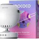 POCOCO Galaxy Star Projector for Bedroom with Replaceable Optical Film Discs, Home Planetarium Night Light Projector with High-Definition Soft Light for Relax, Study, and Meditate, Stress Relief Gifts (White)