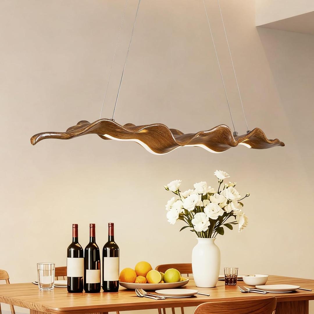 63in Linear Chandelier with Remote,Modern Resin Ceiling Pendant Lights for Dining Room Adjustable Color Temperature,Island Lighting Hanging Light for Kitchen,Living Room (62.99in)