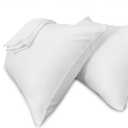 Precoco White Pillow Cases Queen Size Set of 4 | 100% Cotton Pillowcases with Zipper Hidden | Premium Cooling Decorative Pillow Covers with 600 Thread Count, Soft & Smooth, 20x30 inches