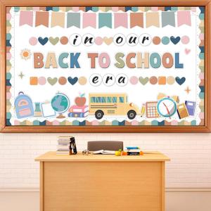 3 x Boho Back to School Classroom Decorations Welcome Back to School Bulletin Board Set Boho First Day Welcome Bulletin Board in Our Back to School Era Cutouts for Office Wall Door Decor Supplies