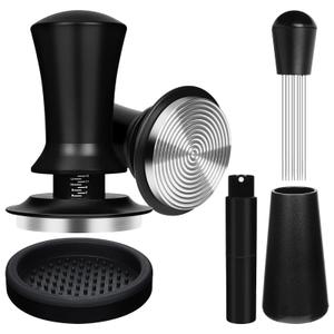 Y-Step 51mm Espresso Tamper Set with 30lb Calibrated Spring Loaded, Espresso Accessories Kit with Coffee Tamper Tool, Coffee Stirrer, Tamper Mat, Spray Bottle, Barista Hand Tamper for Espresso Machine