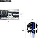 2 x 3pcs US Flag Code 4 Thin Blue Line Skull Car Stickers Decal, Honoring Police Support Truck Window Laptop Bumper Stickers, Bandera de polica la lnea Azul para carro