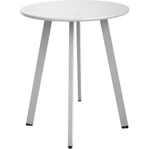 Meluvici Outdoor Side Table - Weather Resistant Patio Table, Round Metal Steel, Waterproof End Table for Garden, Balcony, Yard, White, 15.76"x19.7"