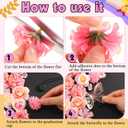 Canlierr 32 Pcs DIY Graduation Cap Decorations Accessory Kit Include Faux Flower Heads 3D Butterfly Grad Cap Decorations(Pink Tone)