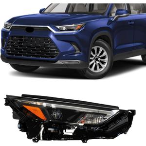 Fit for 2024-2026 Toyota Grand Highlander LE XLE Front Right Passenger Side Headlight Assembly, W/O LED Daytime Running Lamp, Replacement for 81110-0E760 CY-HD25A01R LOW