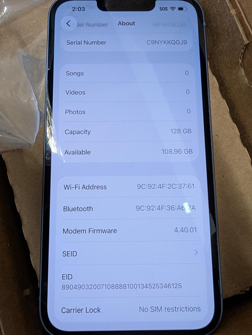 Apple iPhone 14, 128GB, Blue - Unlocked