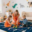 8x10 ft Dinosaur Rug for Boys Room, Large Educational ABC Rugs for Playroom & Bedroom, Soft Non-Slip Washable Learning Carpet Floor Mat, Dinosaur Play Mat for Kids