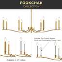 Gold Chandeliers for Dining Room, 8-Light Brass Chandelier Light Fixture Over Table Modern Candle Chandelier 44in Master Bedroom Chandeliers Lighting for Entry Foyer Bathtub Living Room