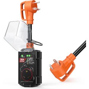 Vehiker 16000 Joules-RV Surge Protector 30 Amp, RV Power Surge Voltage Protection, RV Adapter Plug for Camper, Circuit Analyzer for Travel Trailers with Waterpoof Cover