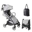 Beberoad Love R2 Small Travel Stroller Compact Strollers Foldable Lightweight Baby Stroller for Airplane, Infant with Adjustable Backrest, Cup Holder and Waterproof Canopy, Gray