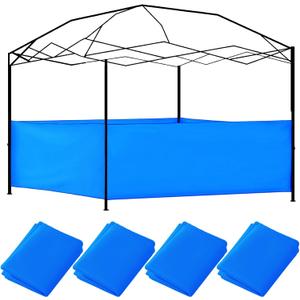 4 Pcs Canopy Half Wall Tent Sidewall for 10x10 Pop up Canopy Sidewall Only Waterproof Instant Panel Wall Accessories for 10' x 10', 10' x 15', 10' x 20' Vertical Leg Gazebo Shelter(Blue)
