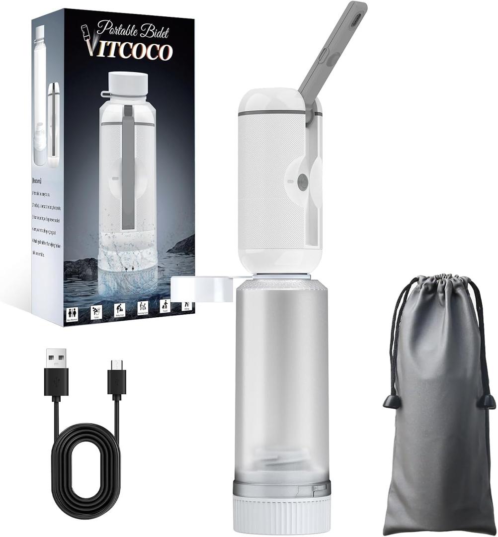 Portable Bidet for Travel, Rechargeable Waterproof Sprayer,White | Portable Rechargeable Waterproof Bidet Sprayer for Travel, High Pressure Handheld Bidet for Personal Hygiene Cleaning