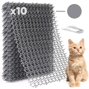 Petfolio 10 Pack Extra Large Cat Scat Mat for Cats - Cat Spike Mat 16.5 x 13.4 Inch with 1 Inch Spikes is Perfect to Keep Cats Away Indoor and Outdoor