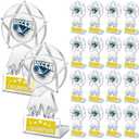 16 Pieces Basketball/Football Champion Trophy Set - Clear Acrylic Winner Prizes & Awards for Sports Competitions, Souvenir Gifts & Decorations