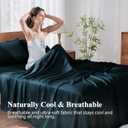 Full Size Sheet Set, Viscose Bamboo Sheets for Bed Set 4pcs, 100% Viscose Derived from Bamboo, Hotel Luxury Silky & Cooling for Hot Sleepers, Deep Pocket Up to 17", Navy Blue