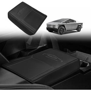 3 x BestEvMod Center Console Armrest Pad Cover Compatible with Tesla Cybertruck 2024 2025 2026 Accessories Extra Soft Microfiber Leather Protector Seat Armrest Cover (V1)