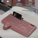 Wireless Keyboard and Mouse Combo - Full-Sized Ergonomic Keyboard with Wrist Rest, Phone Holder, Sleep Mode, Silent 2.4GHz Cordless Keyboard Mouse Combo for Computer, Laptop, PC, Mac, Windows -Trueque