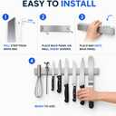 Modern Innovations 16 Inch Stainless Steel Magnetic Knife Bar with Multi-Purpose Functionality as a Knife Holder, Knife Strip, Magnetic Tool Organizer, Art Supply Organizer & Home Organizer