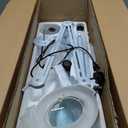 10X Magnifying Glass with Light and Stand, Floor Lamp with 5 Wheels Rolling Base for Lash Estheticians Facials, 2200 Lumens Stepless Dimmable, LED Lighted Standing Magnifier for Sewing Crafts (White)