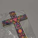 Pinkunn 2 Pcs Mexican Cross Wall Decor Floral Day of The Dead Decoration Hand Painted Wood Wall Art Da De Los Muertos Altar Decorations Spanish Cross Decor for Home(Sugar Skeleton)