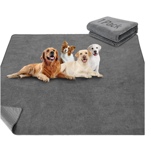 LOOBANI NonSlip Washable Pee Pad for Dogs, 1 Pack Extra Large Reusable Dog Mat for Floor, Fast Absorbent Pet Whelping Pads, Puppy Playpen Mat for Incontinence, Housebreaking, Crate, 82x120in, Gray