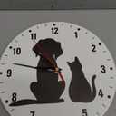 SPUNKER Clock for Bedroom,Black Cat Dog Wall Clock Battery Operated 10 Inch,Animals Round Clock Silent Non-Ticking Wall Decor for Farmhouse Office Home School Living Room Bedroom