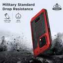 Mitywah Waterproof Case for iPhone 14 Pro Max, Heavy Duty Shockproof Case with Built-in Screen Protector, Full Body Underwater Protective Metal Case 6.7 inch, Red