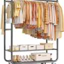EAGMAK Heavy Duty Clothing Racks for Hanging Clothes 720 Lbs, Rolling Clothes Rack Double Rod Garment Rack with Lockable Wheels, Metal Closet Organizer for Bedroom, Laundry, Retail, Black