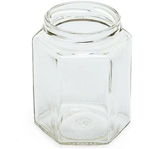 12ea - 12-7/8 Oz Hexagon Glass Jar with Lid