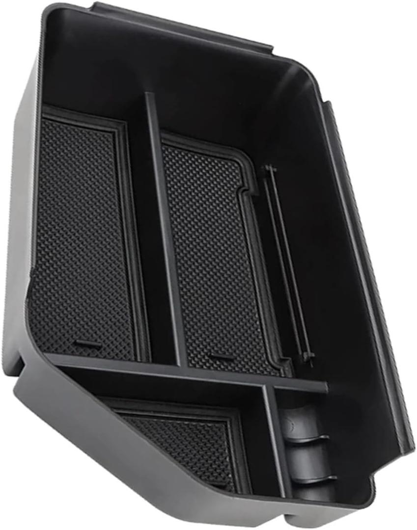 1pc Center Console Storage Box, Fit for KIA, EV6 2021-2022 Armrest Storage Box Interior Accessories with Coin Holder ABS Black Red Automobile Central Console Organizer Box