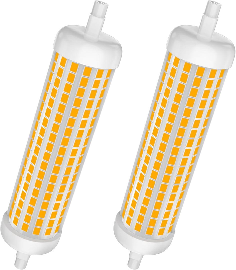 R7S LED Bulb 118mm 120V 150W T3 J Type Halogen Bulb Equivalent,Long Lasting Double Ended Floodlight Bulbs for Work,Security,Landscape Lights,Floor Lamps,Warm White 3000K,Non-Dimmable,2 Pack