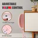 Retro Corded Landline Phone, Vintage Wall Mount & Desk Telephone - No Power Required, Emergency Use, Big Button for Seniors/Elderly with Loud Ringer & Flashing Light, Clear Sound (Pink)