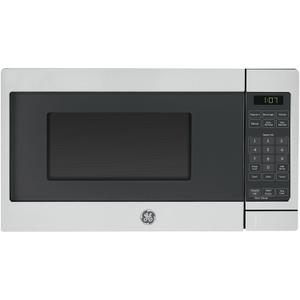 GE Compact Countertop Microwave Oven, 0.7 Cubic Ft., 700-watt Capacity, 6 Auto Cooking Settings, Child-Lock Technology, Dorm Room or Apartment, Stainless Steel