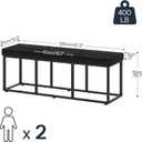 HOOBRO Dining Bench, Dining Room Bench with PU Leather Upholstered Seat, for Kitchen, Living Room, Hallway, Kitchen, Entryway, Bedroom, Black BB46CD01, 47.2"l X 12.2"w X 19.7"h
