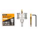 Hole Saw 2-7/16" (62mm) Heavy Duty Carbide with 2 Pilot Drill Bits - Metal Hole Cutter Cuts Stainless Steel, Iron, Copper, Brass, Plastic