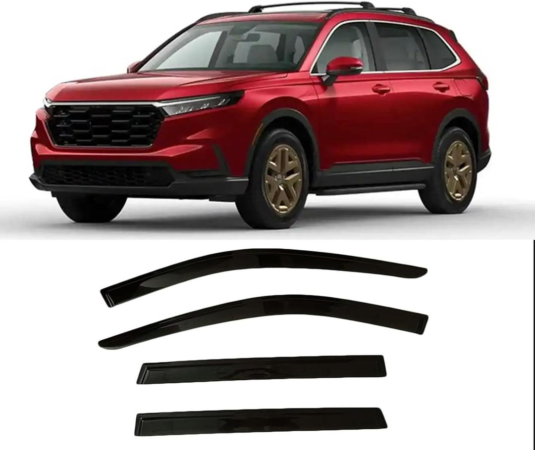 Tape-On Window Visors 4-Piece for 2023 2024 2025 Honda CRV CR-V Sun Rain Guards Shield Shade Smoke