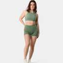 Kamo Fitness Featherlite Enhance 6" Women's Biker Shorts - No Front Seam, Soft, Butt-Lifting, High Waisted (Green, S)