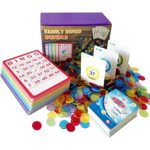 Yuanhe Complete Bingo Game Set - 100 Bingo Cards,1000 Chips and Deck of Calling Cards for Family,Large Groups,Parties,Game Nights