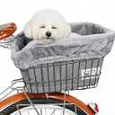 ANZOME Dog Bike Basket Liner (Liner Only), Soft Sherpa Padded Cover for Wire Bicycle Baskets, Warm Winter Pet Carrier Insert Bed with Durable Canvas & Elastic Fit (Brown)