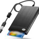 Floppy Disk Reader, 3.5 inch USB Type A&C External Floppy Disk Drive, 3 1/2 Floppy Disc Reader for PC,Laptop&Notebook-Brushed Texture