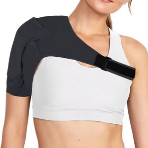 Shoulder Brace with Compression Sleeve - Rotator Cuff and AC Joint Pain Relief, Ice Pack Pocket, Stability Strap, Suitable for Men and Women (L)