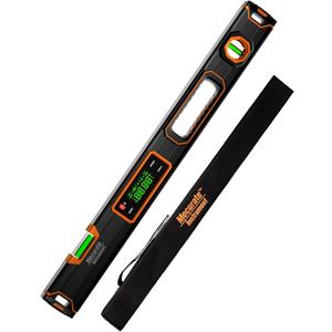 Mecurate 24-Inch Digital Level & Angle Finder, Magnetic, ±0.1°
±0.1° at 0°/90°, V-groove magnetic base, center handle, auto-flip LCD, 4 units, IP54, audio alerts and carrying case.
Amazon's Choice
