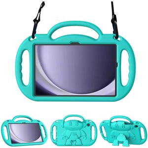 Kids Case for Samsung Galaxy Tab A9 Plus 11" Tablet, with Shoulder Strap, Shockproof Handle Stand Protective Cover for Samsung Galaxy Tab A9+ 11 Inch 2023(SM-X210/X216/X218), Cyan