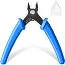 VCELINK Small Wire Cutter Spring-loaded GJ706BL, Precision Flush Cutter Pliers Diagonal Cutters for Electronics, Jewelry Making, Model Craft and 3D Printer, 5-Inch (Blue)