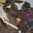 EraSpooky Men's Scarecrow Costume Deluxe Adult Halloween Straw Wizard Kit (Large)