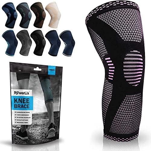 POWERLIX Leg Sleeve - Best Knee Brace for Leg Pain for Men & Women Knee Support for Running, Basketball, Weightlifting, Gym, Workout, Sports “Please Check Sizing Chart XL