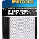 Filtrete 12x24x1 AC Furnace Air Filter, MERV 14, MPR 2500, High Performance Premium Allergen, Ultrafine Particles, Bacteria & Virus Filter, CERTIFIED Asthma & Allergy Friendly, 4-Pack