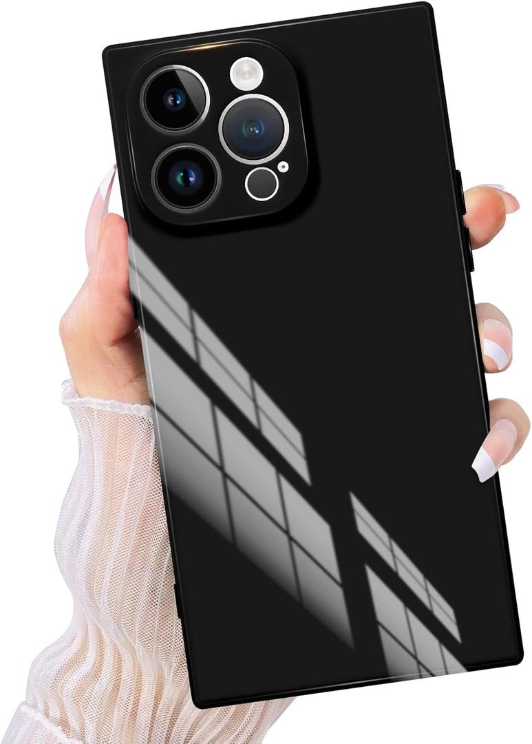 Compatible with iPhone 15 Pro Max Case with Full Lens Protection Support Magnetic Wireless Charging Shockproof Slim Soft TPU for Women Men Cover Phone Case for iPhone 15 Pro Max Black